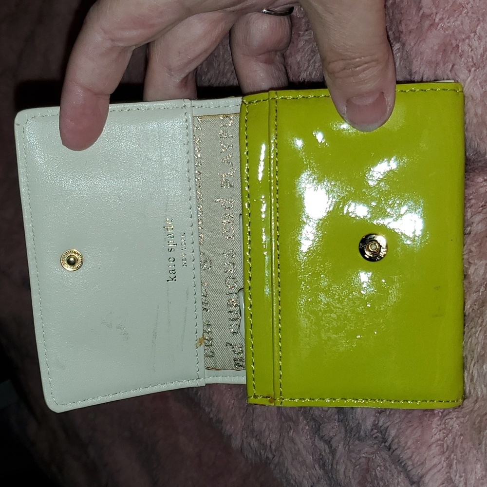 Kate Spade Sour Apple Green Patton Leather Wallet - Picture 10 of 17